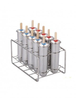 6/10Pcs Popsicle Molds With Holder Stainless Steel Ice Cream