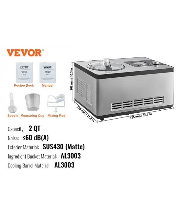 Automatic Ice Cream Maker with Built-in Compressor 2 Quart No Automatic Ice Cream Maker with Built-in Compressor 2 Quart No