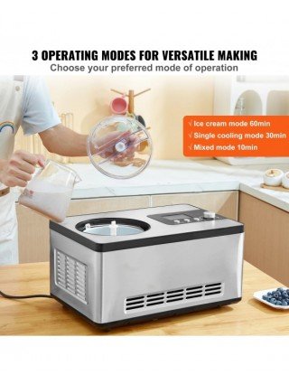 Automatic Ice Cream Maker with Built-in Compressor 2 Quart No
