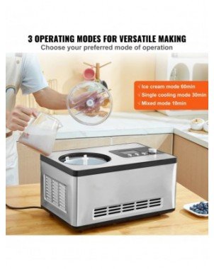 Automatic Ice Cream Maker with Built-in Compressor 2 Quart No