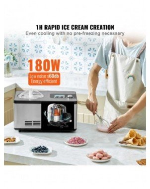 Automatic Ice Cream Maker with Built-in Compressor 2 Quart No