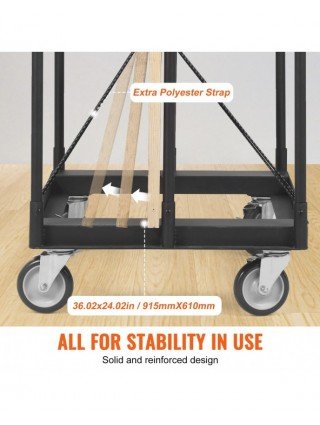 1500 LBS Drywall Sheet Cart Panel Dolly with Deck and 5" Swivel
