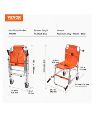 350lbs EMS Stair Climbing Chair Foldable Stair Lift Wheelchair