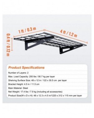 2 Layers Hand Power Tool Organizer Rack Garage Storage Shelving
