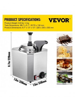 Cheese Dispenser with Pump,2.6 Qt Capacity Cheese Warmer