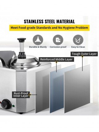 Cheese Dispenser with Pump,2.6 Qt Capacity Cheese Warmer