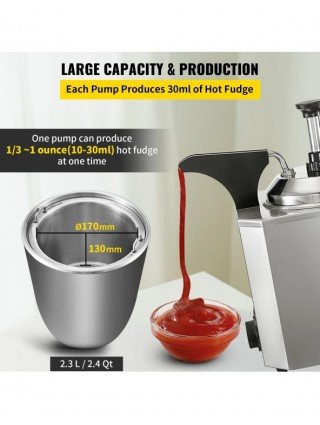 Cheese Dispenser with Pump,2.6 Qt Capacity Cheese Warmer