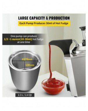 Cheese Dispenser with Pump,2.6 Qt Capacity Cheese Warmer