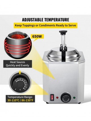Cheese Dispenser with Pump,2.6 Qt Capacity Cheese Warmer