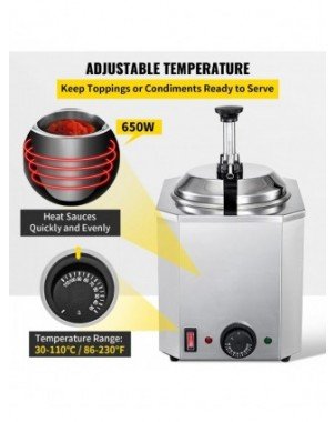 Cheese Dispenser with Pump,2.6 Qt Capacity Cheese Warmer