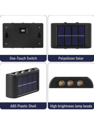 LED Solar Lights Wall Lamp Waterproof Outdoor UP and Down