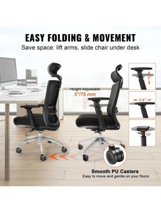 Ergonomic Office Chair with Slide Seat/ Mesh Seat/ Adjustable