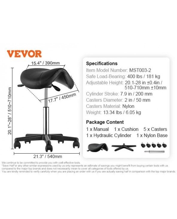 Ergonomic Saddle Stool with 5 Swivel Casters 360° Rotation Ergonomic Saddle Stool with 5 Swivel Casters 360° Rotation