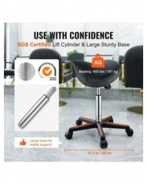Ergonomic Saddle Stool with 5 Swivel Casters 360° Rotation