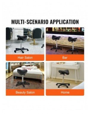 Ergonomic Saddle Stool with 5 Swivel Casters 360° Rotation