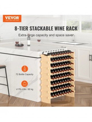 48/72 Bottle Stackable Modular Wine Rack Free Standing Wine