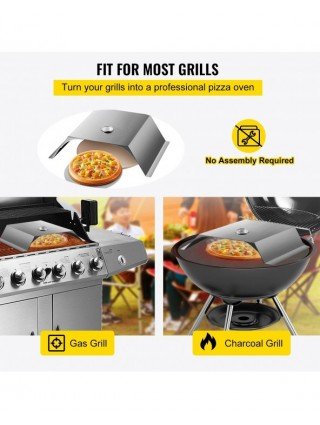 Stainless Steel Grill Pizza Oven Kit, Pizza Maker Kit for Most