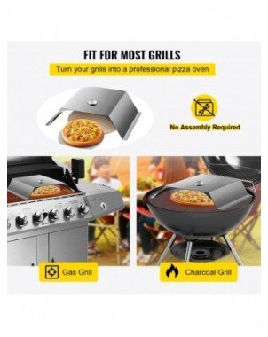 Stainless Steel Grill Pizza Oven Kit, Pizza Maker Kit for Most