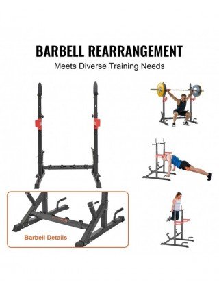 Squat Stand Power Rack Multi-Functional Barbell Rack with Hook