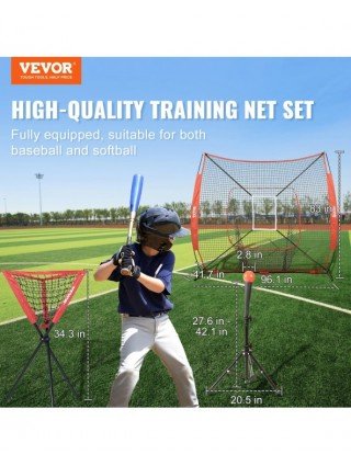 7ft x 7ft Portable Baseball Softball Practice Training Net for