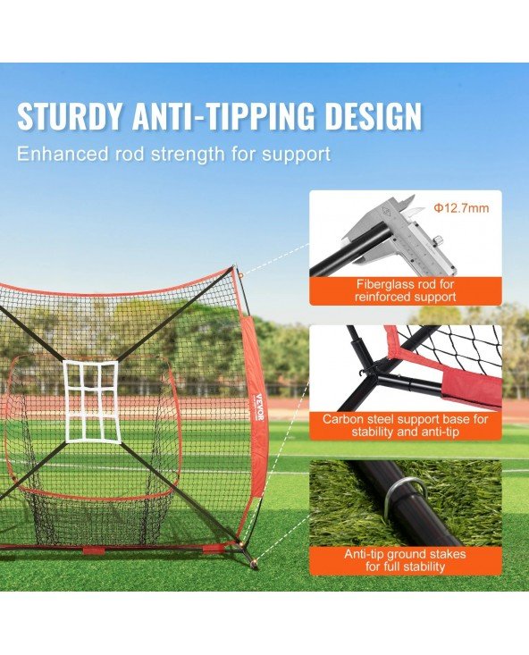 7ft x 7ft Portable Baseball Softball Practice Training Net for 7ft x 7ft Portable Baseball Softball Practice Training Net for