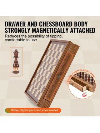 Solid Wood Chess Set 2-IN-1 Chess Checkers Game Set Chess Board