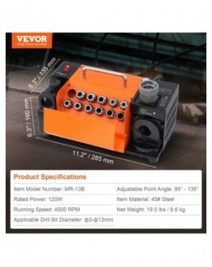 Drill Bits Sharpener 3-13mm Mill Grinder Sharpener Portable