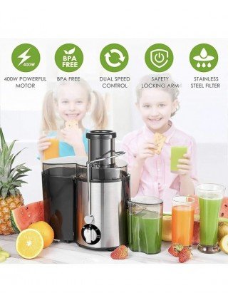 400W Electric Juicer Machine Juicer Wide Chute for Whole Fruit