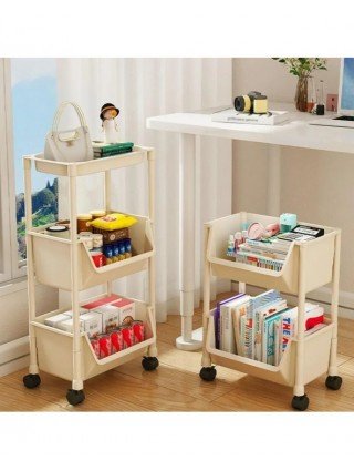 Bookshelf Storage Trolley Simple Kitchen Multi-Layer Movable