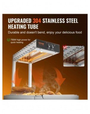 French Fry Food Warmer 750/1000W Commercial Food Heating Lamp