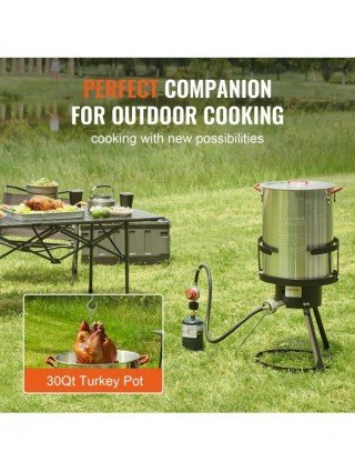 30QT Turkey Deep Fryer Fish Fryer Boiler Steamer Cooker Set