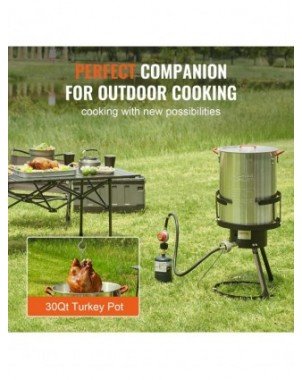 30QT Turkey Deep Fryer Fish Fryer Boiler Steamer Cooker Set