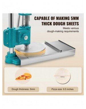 Manual Pizza Dough Press Machine 9.5inch/24cm Household Pizza