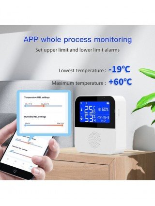 Tuya Smart WIFI Temperature and Humidity Sensor with Backlight