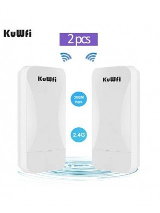 KuWfi 300Mbps Outdoor Wireless Bridge 2.4G Wi-fi Signal PTP