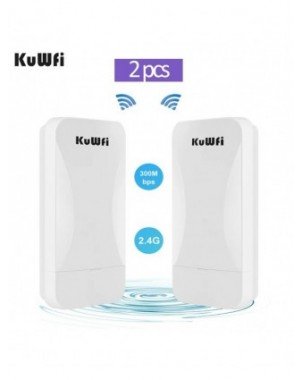 KuWfi 300Mbps Outdoor Wireless Bridge 2.4G Wi-fi Signal PTP