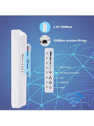 KuWfi 300Mbps Outdoor Wireless Bridge 2.4G Wi-fi Signal PTP