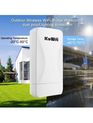 KuWfi 300Mbps Outdoor Wireless Bridge 2.4G Wi-fi Signal PTP