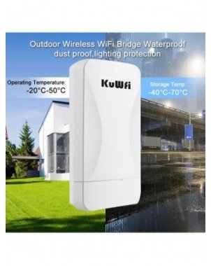 KuWfi 300Mbps Outdoor Wireless Bridge 2.4G Wi-fi Signal PTP