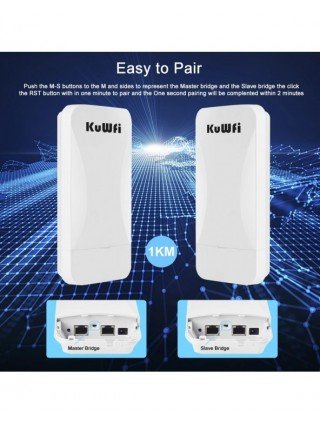 KuWfi 300Mbps Outdoor Wireless Bridge 2.4G Wi-fi Signal PTP