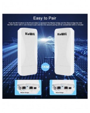 KuWfi 300Mbps Outdoor Wireless Bridge 2.4G Wi-fi Signal PTP