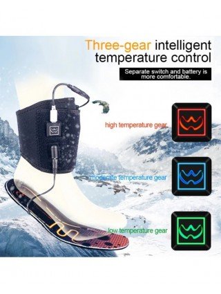 1 Pair 3.7V 3600mAh Heated Insoles Battery Powered Rechargeable