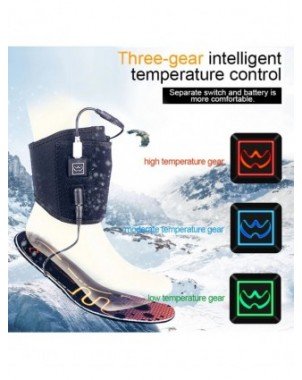 1 Pair 3.7V 3600mAh Heated Insoles Battery Powered Rechargeable
