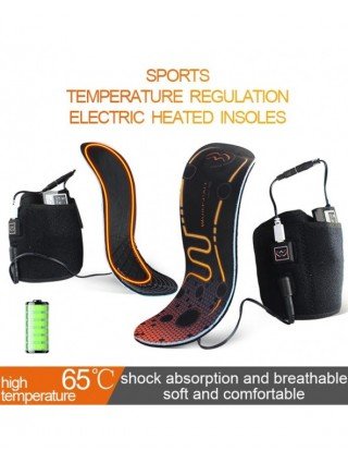 1 Pair 3.7V 3600mAh Heated Insoles Battery Powered Rechargeable