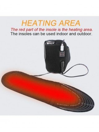 1 Pair 3.7V 3600mAh Heated Insoles Battery Powered Rechargeable