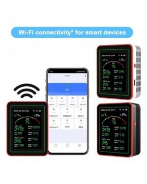 Tuya WiFi 15 in 1 Air Quality Detector TFT Display Portable AQI