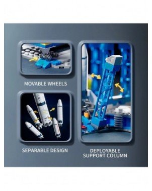 HUIQIBAO Space Aviation Manned Rocket Building Blocks With