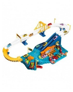 Electric Rail Car Dinosaur Building Parking Lot Adventure