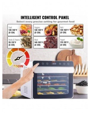 Food Dehydrator Machine, 700W Electric Food Dehydrator W/