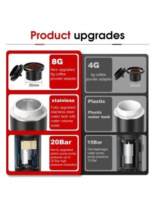 Wireless Electric Portable Espresso Coffee Machine for Car &